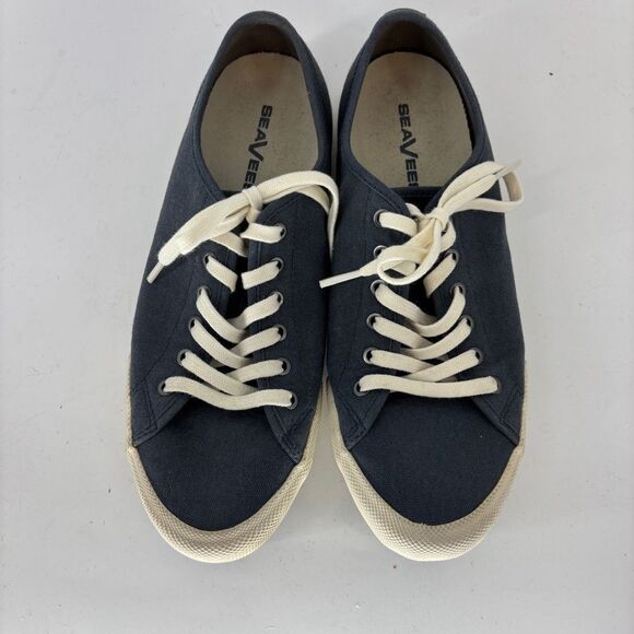 SeaVees monetary standard Blue and Cream Canvas Sneakers women’s 9 cotton - Picture 3 of 11